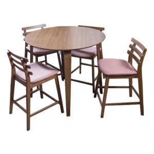 ELK-DESA: Bar Table 106.7x106.7x91.5cm #EDWD3753(BT-3.5F)S000BC + 4 Bar Chairs #EDWD3754(BC-FSPI)S000BC