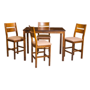 Bar Table + 4 Bar Chairs; Dark Oak