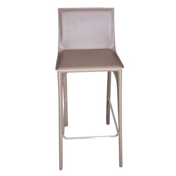 Leather Bar Stool With Chromed Footrest #ALC-2961-75