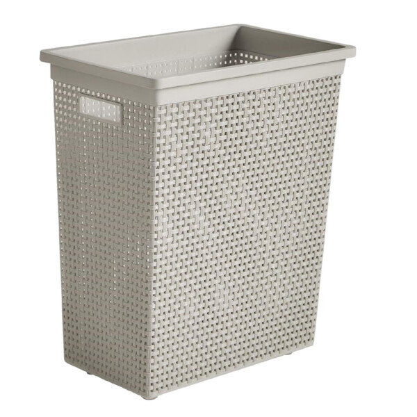 Sann Rectangular Laundry Basket, Soft Grey