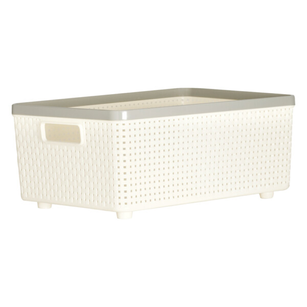 Sann Storage Basket- Large, Soft Cream/Grey