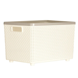 Sann Storage Basket, Soft Cream/Grey