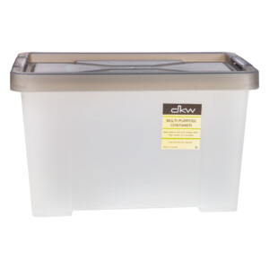 A5 Multi Purpose Storage Box With Lid-6.4Lts, White/Grey