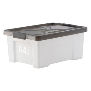 A4J Multi Purpose Storage Box With Lid-12.8Lts, White/Grey
