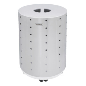 Tramontina: S/Steel Bella Laundry Basket With Casters; Scotch Brite And White Cover; 65kg #94540401