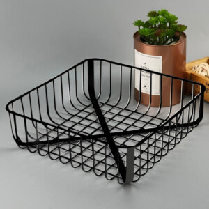 Iron Fruit Basket; (25.5x25.5x8)cm, Black