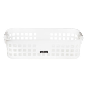 Rectangle Storage Basket With Handle- Small,White/Soft Grey