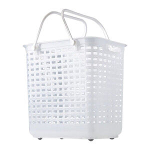 Laundry Basket With Handle And Wheel, White