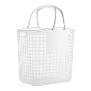 Rectangle Storage Basket With Handle- Large, White