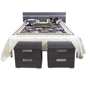 Linden: Wood Bed + 2 Night Stand, 180x200 #NS01103/NS02001