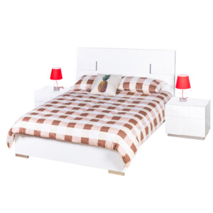 PERFECT LINE : Queen Bed (153cm x 203cm) #SB185BQ-L + 2 Night Stands #SB185NE