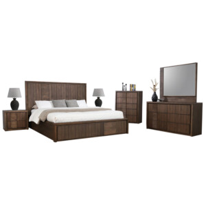 Kuraman Bedroom Set: King Bed + 2 Side Tables + Dresser With