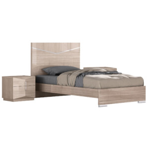 Perfect Line: Single Bed, (120x203)cm + Night Stand, BeigeAngley