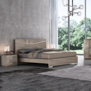 Perfect Line: Queen Bed, (153x203)cm + 2 Night Stands, BeigeAngley