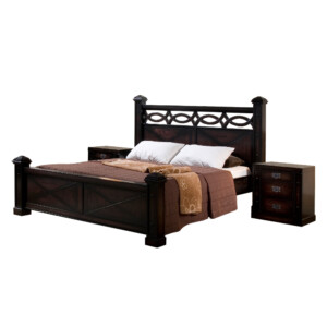 NEWTON: King Bed (180x200cm) + 2 Night Stands + Dresser + Mi
