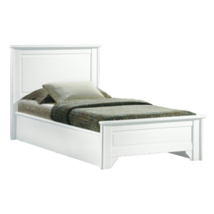 Single Bed 1/2White + 1 Side Table, White