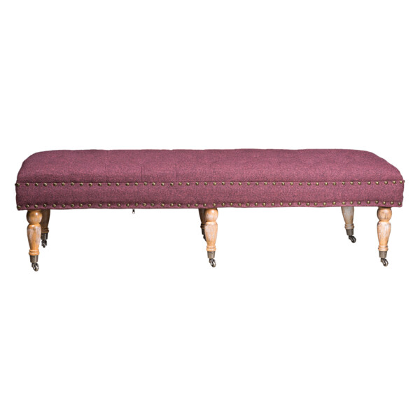 Fabric Bed Stool: (158x47x45)cm, Amaranth