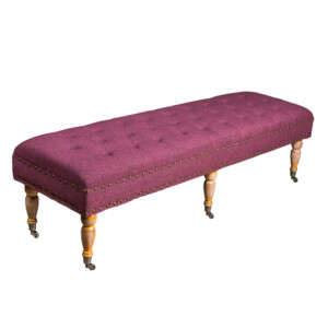 Fabric Bed Stool: (158x47x45)cm, Amaranth