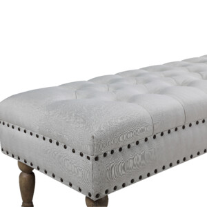 Fabric Bed Stool: (158x47x45)cm, Light Grey