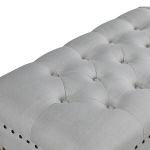 Fabric Bed Stool: (158x47x45)cm, Light Grey