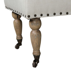 Fabric Bed Stool: (158x47x45)cm, Light Grey