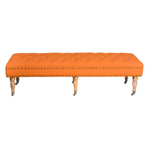 Fabric Bed Stool: (158x47x45)cm, Light Orange