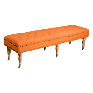 Fabric Bed Stool: (158x47x45)cm, Light Orange