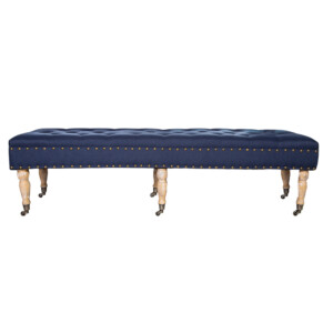 Fabric Bed Stool: (158x47x45)cm, Sawana Dark Blue