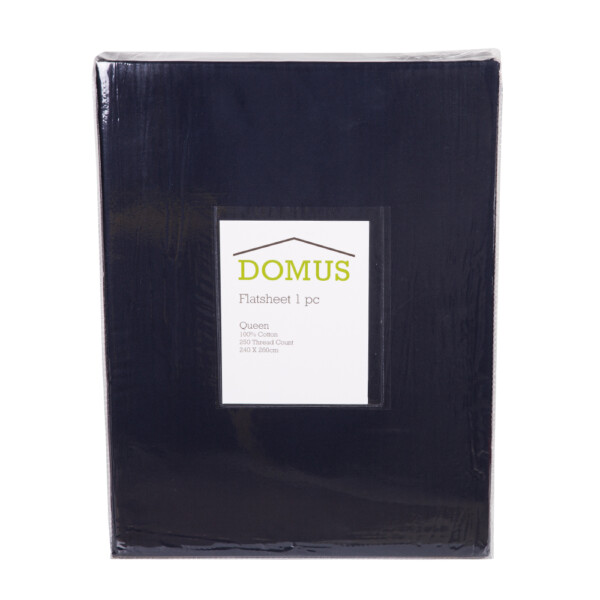 DOMUS : Flat Queen Bed Sheet, 250T 100% Cotton : 240x260cm