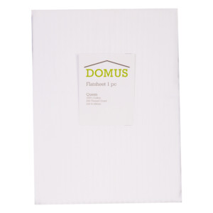 DOMUS: Flat Queen Bed Sheet 250T 100% Cotton Stripe 240x260