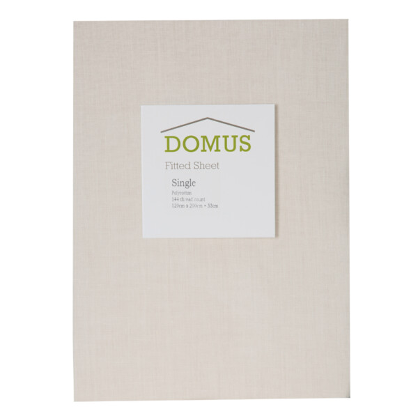 DOMUS: Polycotton Fitted Twin Bed Sheet: 144, 120x200cm