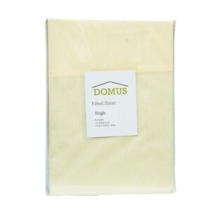 Domus: Polycotton Fitted Twin Bed Sheet: 144, (120x200)cm, Lemon