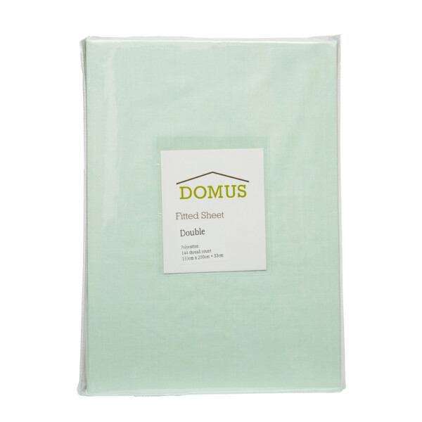 Domus: Polycotton Fitted Double Bed Sheet: 144, (150x200)cm, Light