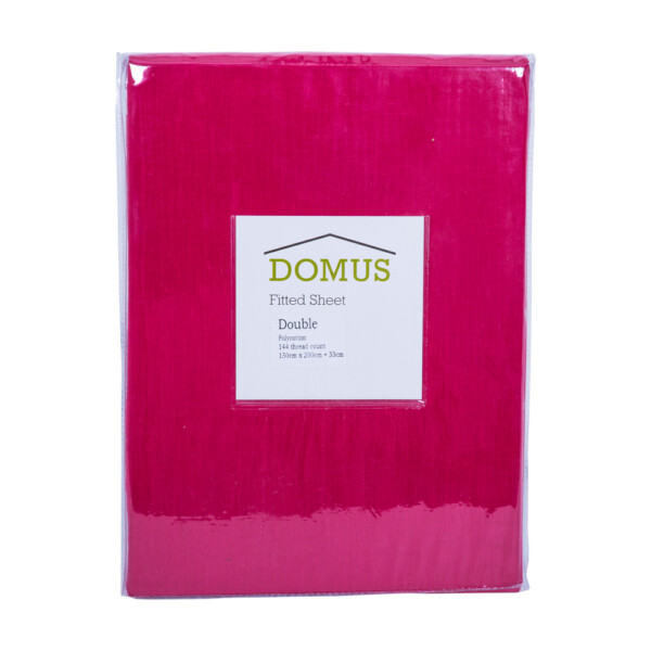 DOMUS: Polycotton Fitted Double Bed Sheet: 144, 150x200cm