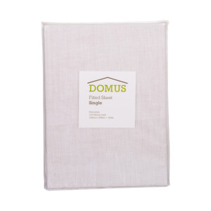 Domus: Polycotton Fitted Double Bed Sheet: 144, (150x200)cm, Natural