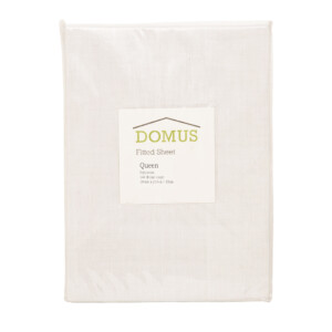 DOMUS: Polycotton Fitted Queen Bed Sheet: 144, 180x200cm