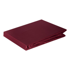 Domus: Fitted Twin Bed Sheet, 250T 100% Cotton: (120x200+30)cm, Burgundy
