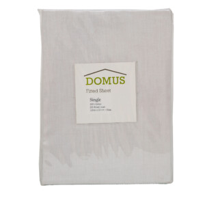 DOMUS: Fitted Twin Bed Sheet, 250T 100% Cotton: 120x200+30cm