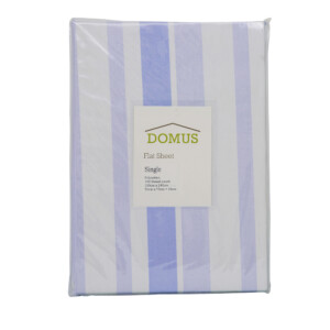 DOMUS : Fitted Single Bed Sheet,2pc 180T:Blue FA-149 Stripes