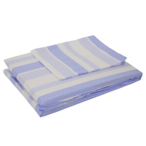 DOMUS : Fitted Single Bed Sheet,2pc 180T:Blue FA-149 Stripes