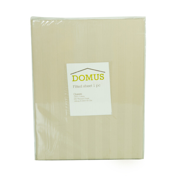 DOMUS: Fitted Queen Bed Sheet: 1pc, CST-2.0 Striped 180x200cm
