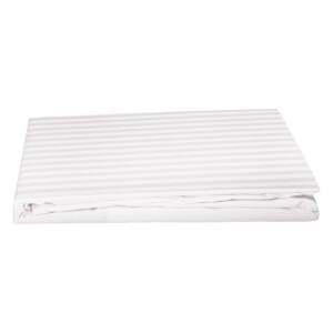 Domus: Flat King Bed Sheet: 1pc, 250TC-1.0 Cotton Striped: (270x260)cm, White