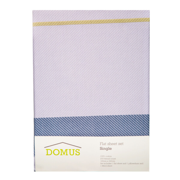 DOMUS: Double Bed Sheet Set: 3pc: 2 Bed Sheets + 1 PillowSham #LFSJJ5395