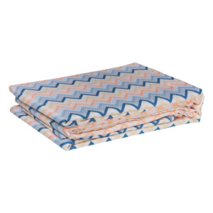 Domus: Zig Zag Pattern Queen Bed Sheet Set: 4pc: 2 Bed Sheets + 2 Pillow Sham