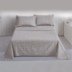 Domus: Checked King Bed Sheet Set: 4pc: 2 Bed Sheets + 2 Pillow Sham