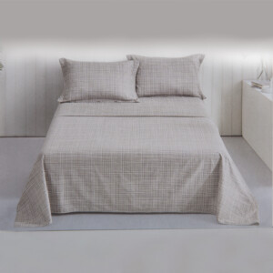 Domus: Checked Queen Bed Sheet Set: 4pc: 2 Bed Sheets + 2 Pillow Sham