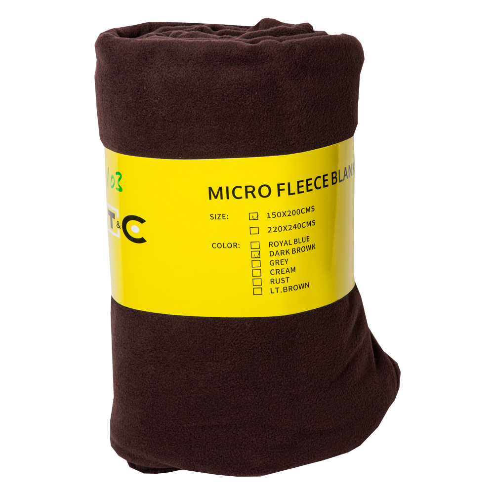 Mitsui: Micro Fleece Blanket; (150x200)cm, Dark Brown