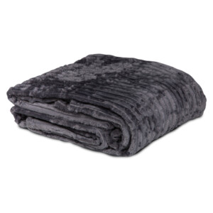 Striped Single Blanket; (150x200)cm, Charcoal