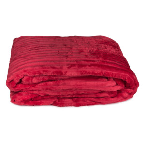 Striped Single Blanket; (150x200)cm, Red