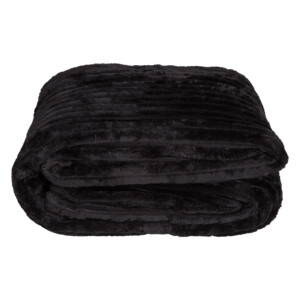 Striped Double Blanket; (200x240)cm, Black